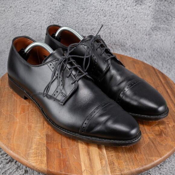 Allen Edmonds Clifton 3308 Black Leather Quarter-Brogue Cap Toe Derby 11.5 D EUC